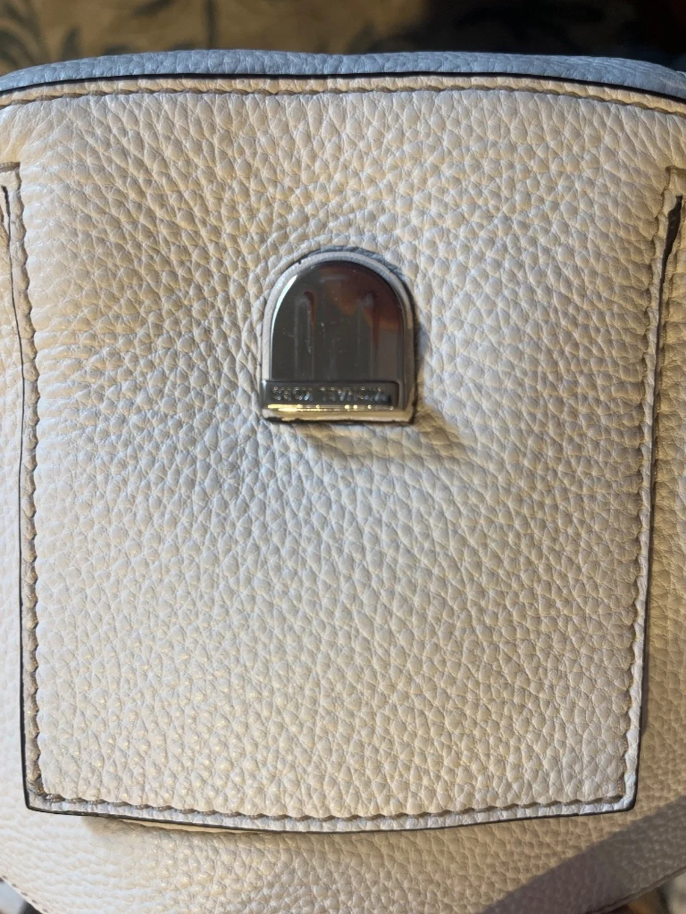 Michael Kors White Pebbled Leather Crossbody Bag